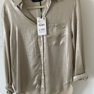 Silver oversized button up